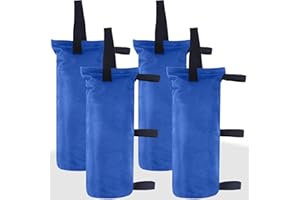 ABCCANOPY Canopy Weights Set of 4-150LBS Sand Bags for Pop up Tent, Weight Bags for Outdoor Gazebo, Trampoline, Pergola, Blue (Without Sand)