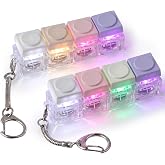 2 Pcs Keyboard Fidget Toy, Keyboard Clicker Fidget Light Up | Loud Decompression Button Finger Clicker Toys, Keychain 4-in-1 with Block Keycaps, for Adult to Relief Stress