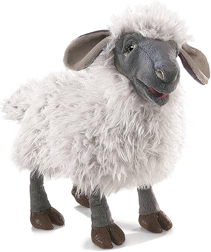Amazon Com Folkmanis Bleating Sheep Hand Puppet Plush Gray Multicolor Toys Games