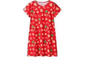 CYCHELRY Teen Girls Nightgowns-Loose Short Sleeve Sleepwear Cute Bear Nightdress Tween Pajamas Size 8-16
