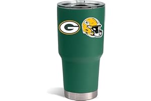 The Memory Company Officially Licensed NFL 30oz Insulated Stainless Steel Tumbler - Double Wall Vacuum Sealed Travel Mug with Built-In Bottle Opener, Leak-Proof Lid, Game Day Essential