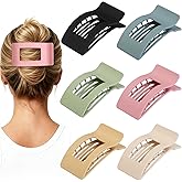 Artchita French Flat Hair Clips for Women 6pcs Hair Claw Clips for Thick or Thin Hair Matte Claw Clips for Girls Barrettes Non-Slip Strong Hold Hair Accessories for Women (Light Colorful)