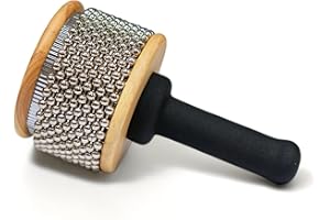 GMP Cabasa - Authentic Wood, Soft-Grip Handle, and Metal Beaded Chain Shaker | For Students, Classroom and Performance (Mediu