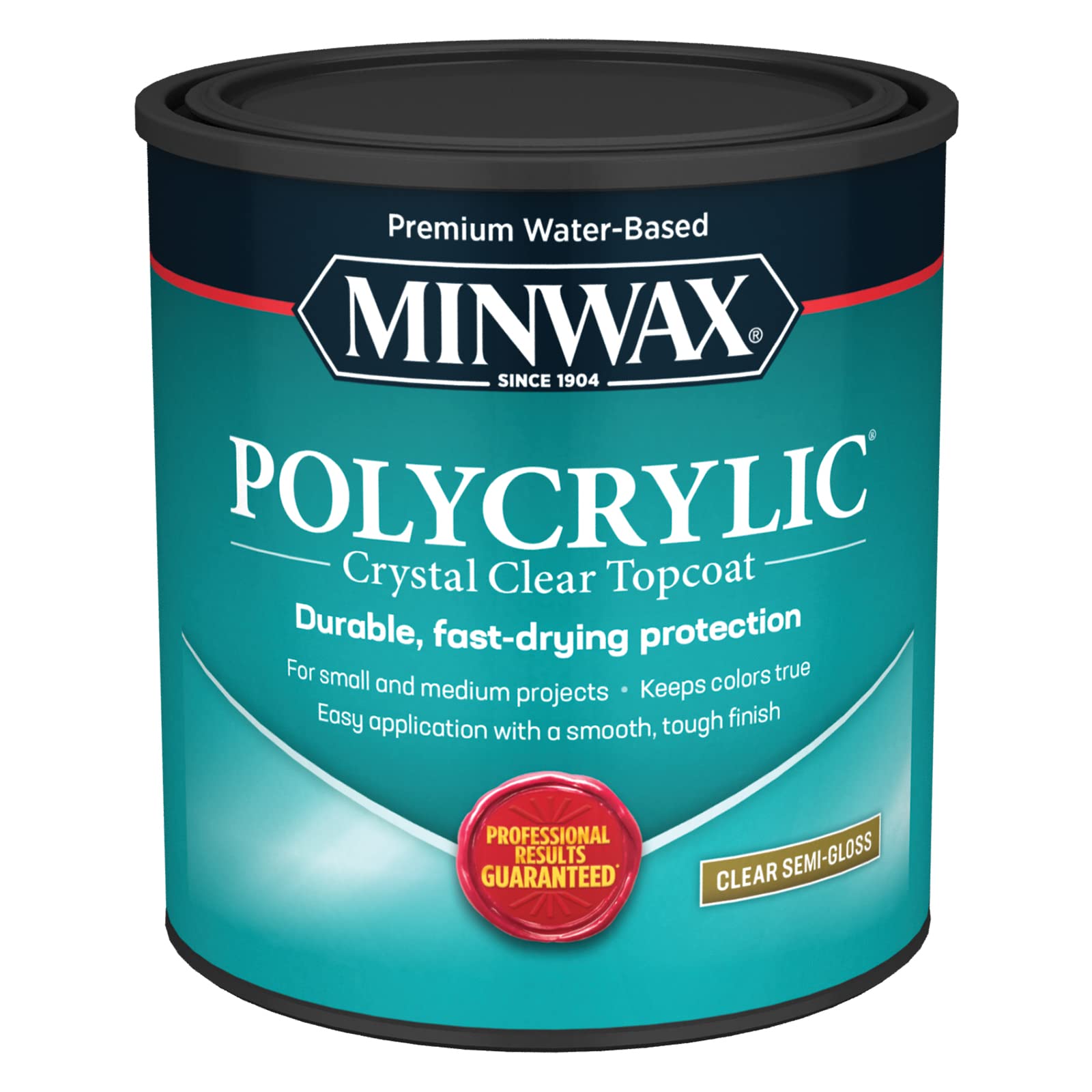 Photo 1 of 1 qt Minwax 64444 Clear Polycrylic Water-Based Protective Finish Semi-Gloss