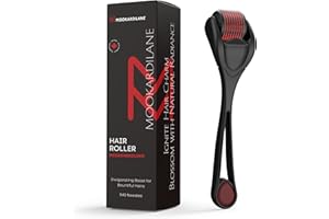MK MOOKARDILANE Scalp Hair Roller Black w/Red 540 Stainless Steel Derma Microneedling Roller by MOOKARDILANE Face Home Use