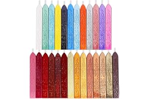 Anezus 26Pcs Antique Sealing Wax Sticks with Wicks for Postage Letter Retro Vintage Wax Seal Stamp, Assorted Colors