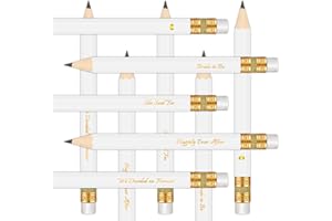 Vusnud Pack of 50-4'' Bridal Shower Pencils, Pre-sharpened Half Pencils for Bridal Shower Party Games