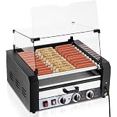 Hot Dog Roller,11 Rollers 30 Hot Dogs Capacity Dual Temp Control 1950W