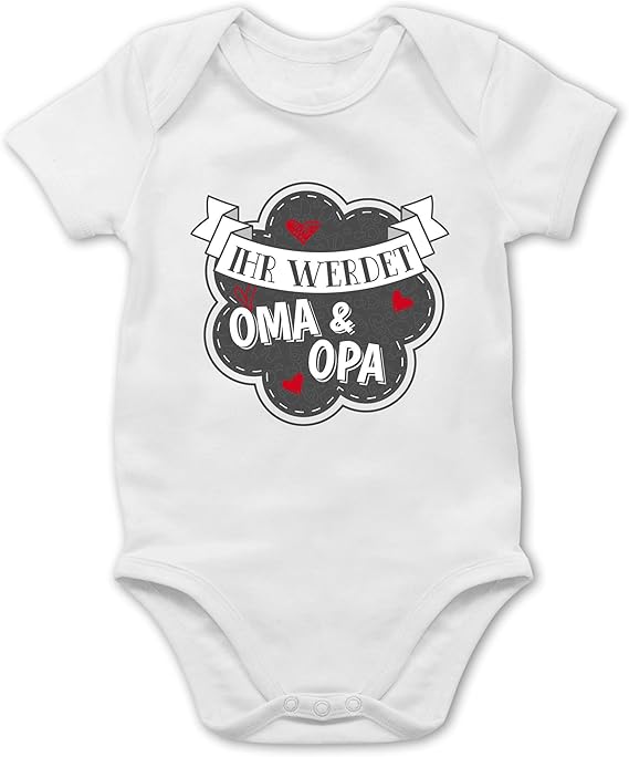 Shirtracer Sprüche Baby Ihr werdet Oma und Opa Baby Body Kurzarm