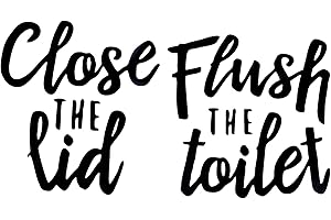 AUEAR, Funny Bathroom Toilet Seat Sticker Decal Reminder Decoration for DIY (2 Pack)