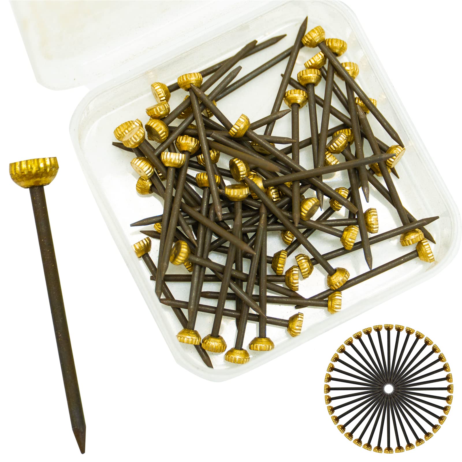 60Pcs Heavy Duty Picture Hanging Nails Picture Hang Solutions Plaster Picture Frame Hangers with Plastic Storage Box