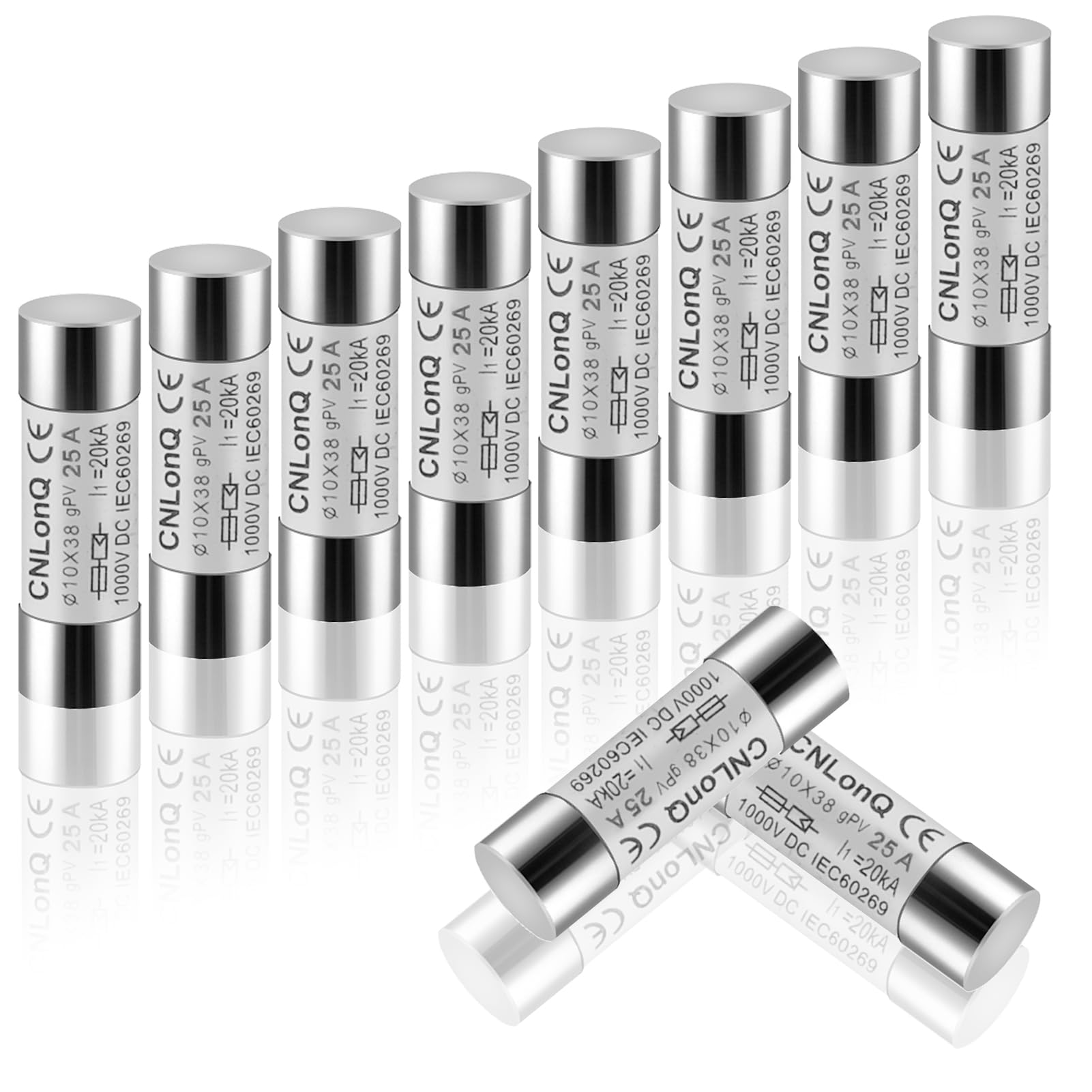 Fuses 10pcs Solar DC1000V PV Fuse GPV Type Fuse Link HSPV-30 10x38mm for Solar PV System Protection (Size : 25A)
