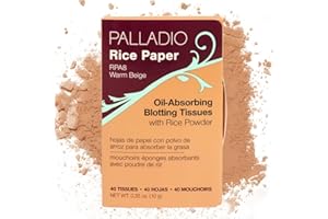Palladio Rice Paper Facial Tissues for Oily Skin, Face Blotting Sheets Made from Natural Rice, Oil Absorbing Paper with Rice 