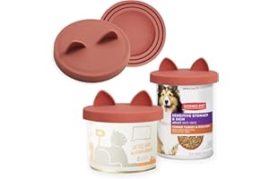 OHMO 2 Pack Dog Food Can Lids, (3,12, 14oz etc.) Universal Size BPA Free Silicone Covers for Cat and Pet Food, Erythrinus