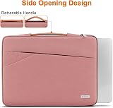 TECOOL 15.6 Inch Laptop Sleeve Pink Protective Case with Handle and Pockets view 7