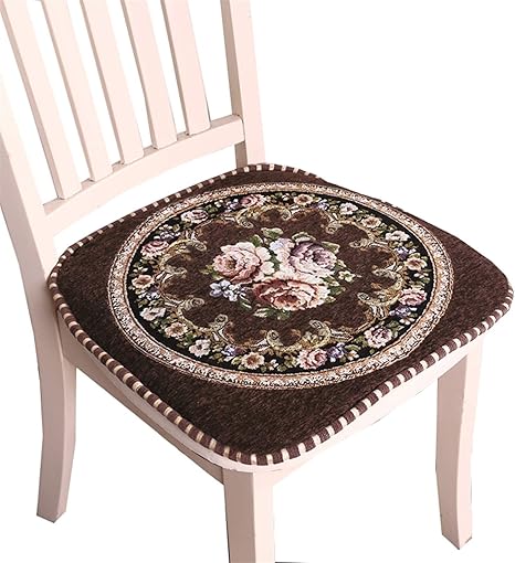 Amazon Co Jp 2枚セットダイニングチェア クッション 椅子 座布団 洗える チェアパッド 馬蹄形 ひも付きテーブル 椅子クッション 食卓 椅子の座布団 ダイニングチェア用クッション すべり止め 45 43cm Color Coffee 1 ホーム キッチン