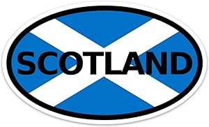 Scotland Sticker/Self-Adhesive Flag Vinyl Decal UK Bumper Sticker (Oval)