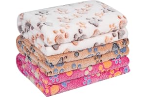 Pet Soft Blankets for Dogs - Fluffy Cats Dogs Blankets for Small Medium & Large Dogs, Cute Print Pet Throw Puppy Blankets Fle