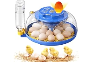 SORSWEET 18 Egg Incubators for Hatching Eggs, 360° View with Automatic Egg Turning & Humidity Control, Built-in Egg Candler for Hatching Chicken, Duck, Goose, Quail, Ideal for Home, Classroom, Laboratory, Farm