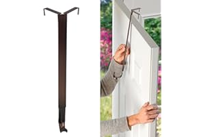 Haute Decor Adapt Adjustable Wreath Hanger, Top & Length Adjustable - Oil-Rubbed Bronze - Strong Metal Wreath Holder for Thick or Thin Doors
