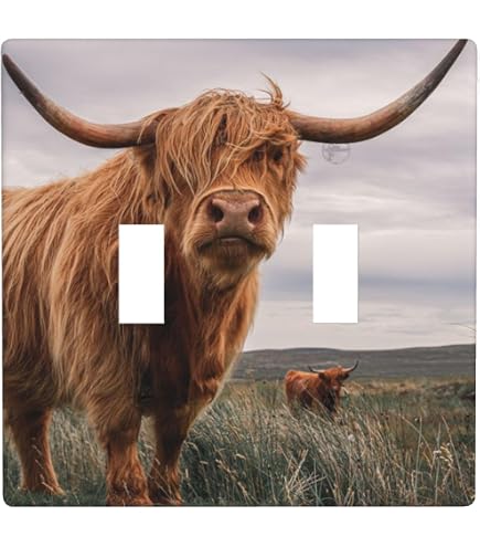 Highland Cow Bathtub Light Switch Cover Plate | Decorative Double Or 3-Gang Toggle Wall Plate For Bathroom, Kitchen