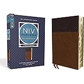 NIV Study Bible, Fully Revised Edition (Study Deeply. Believe Wholeheartedly.), Large Print, Leathersoft, Brown, Red Letter, Thumb Indexed, Comfort Print