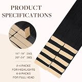 GOO GOO Tape in Hair Extensions 14 inch 25g 10pcs Jet Black Remy Human Hair view 3