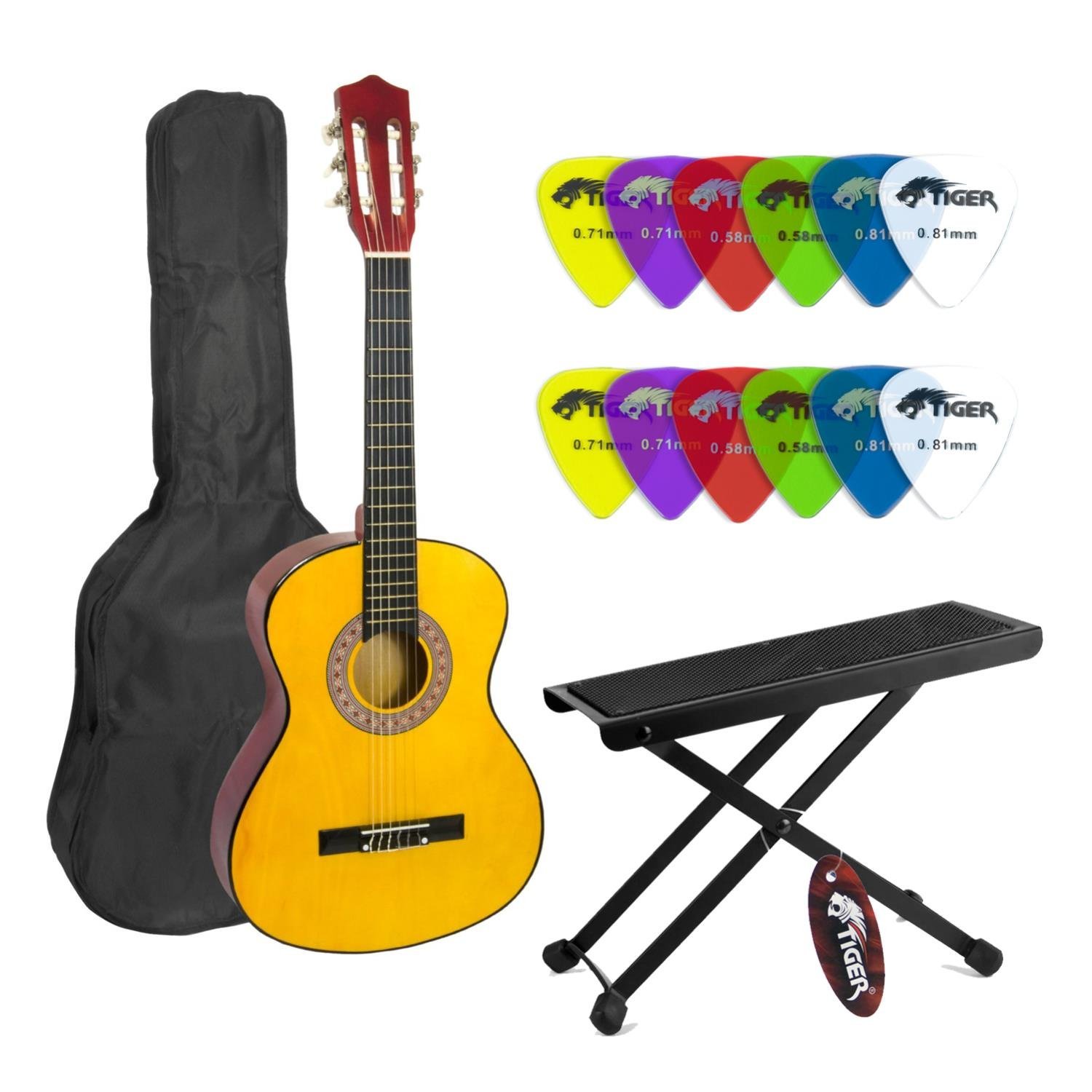 Mad About Classical Spanish Guitar for Students - 1/4 Size - Footstool & Plectrums
