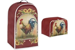 Upetstory Chicken Rooster Toaster Cover 2 Slice Blender Dust Cover Stand Mixer or Coffee Maker Covers Appliance Cover Protector Bread Maker Covers for Kitchen Home Indoor Office