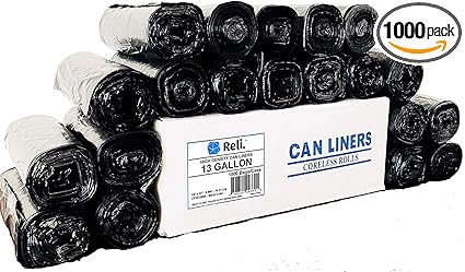 Amazon Com Reli 13 Gallon Trash Bags Black 1000 Count Bulk