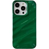 Caseative for iPhone 14 Pro Case, Green | Water Ripple Pattern Curly Wave Shape Soft