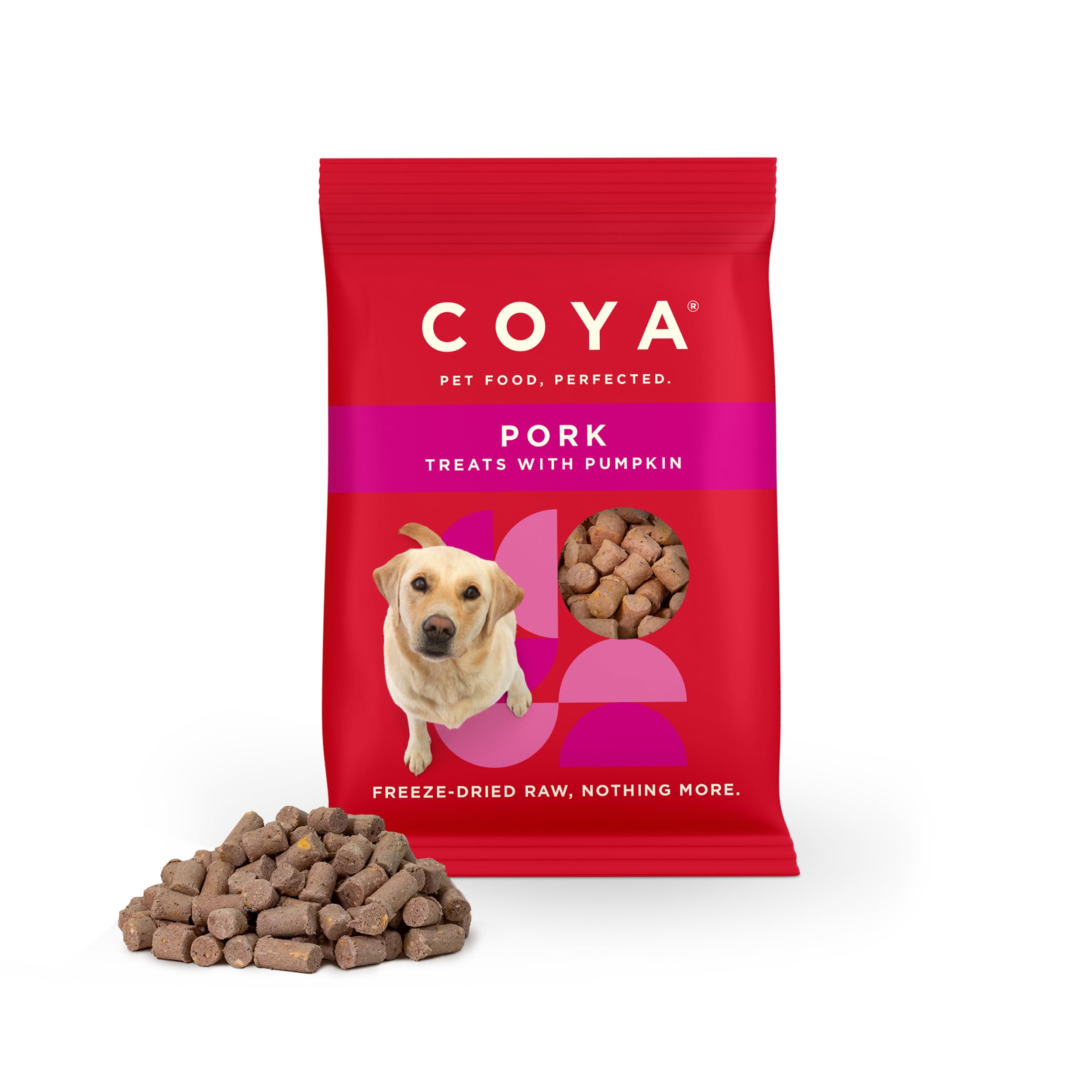 COYA Freeze Dried Dog Treats, Pork (12 x 40g) Hypoallergenic & Grain Free, Made With 90% Meat & 10% Pumpkin | Raw Dog Treats In A Easy Freeze-Dried Solution, Raw Without The Chore