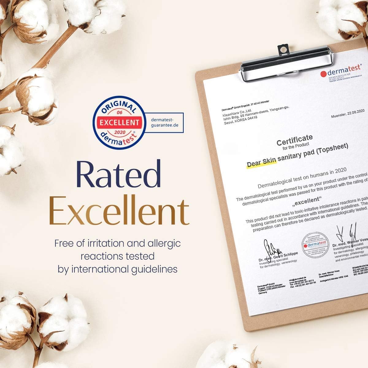 DEAR SKIN Air Embo Derma Sanitary Pads - [Overnight / 12 Count], Heavy Absorbency, Super Long, Sanitary Napkins with Wings, Leak-Free Guard, Breathable Layers: Health & Personal Care