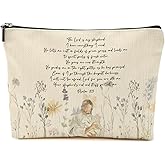 Jesus & Lamp Makeup Bag for Women, Vintage Flower Portable Travel Organizer Toiletry Pouch Cosmetic Bag with Zipper, Bible Verse Roomy Makeup Bags Travel Accessories, Christian Gifts