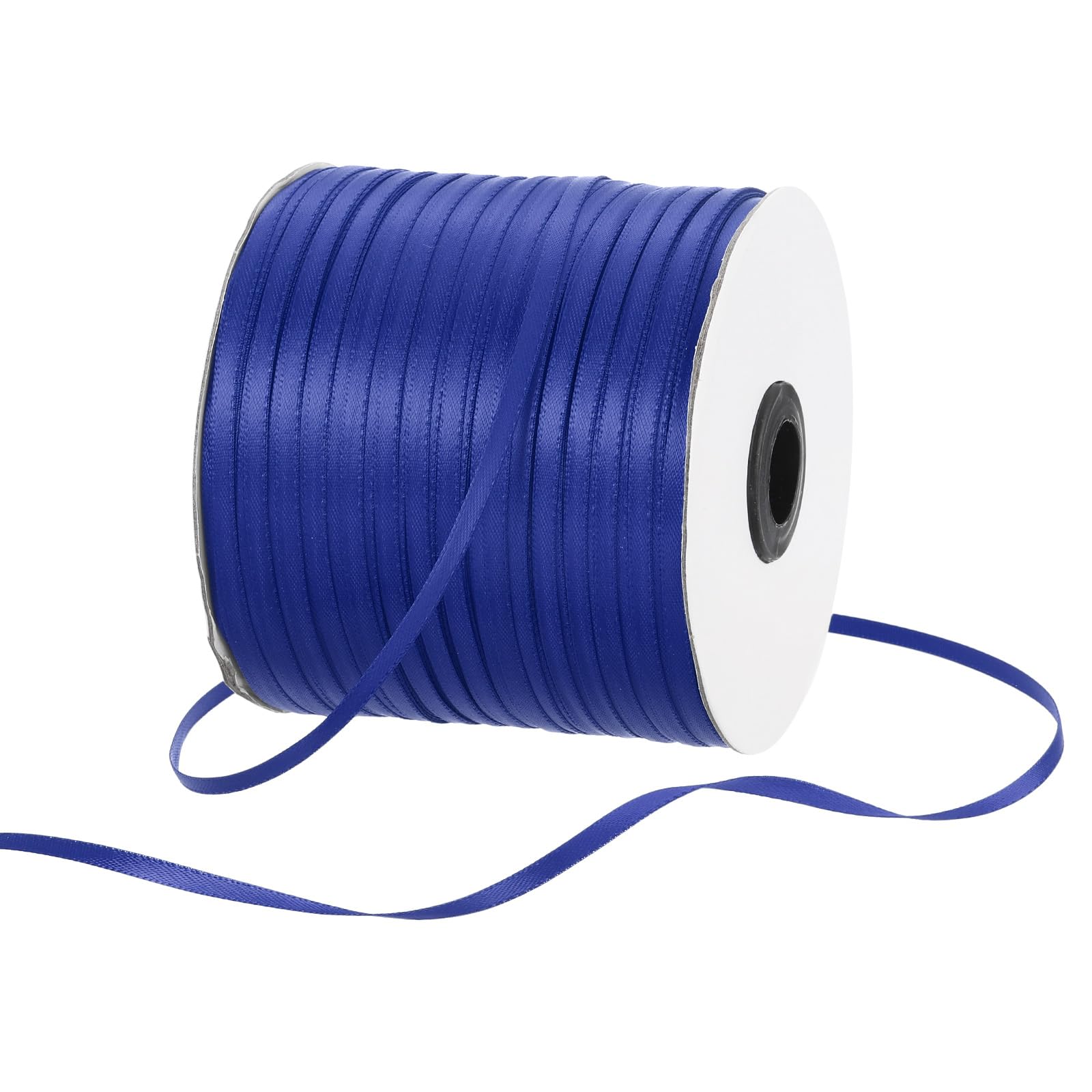 Rebower 3mm Satin Ribbon 460m Thick Double Face Grosgrain Silk Ribbon, [for Gift Wrapping, Hair Bows, Wedding, Cake, Flower] - 500 Yard/1500ft/ Dark Blue