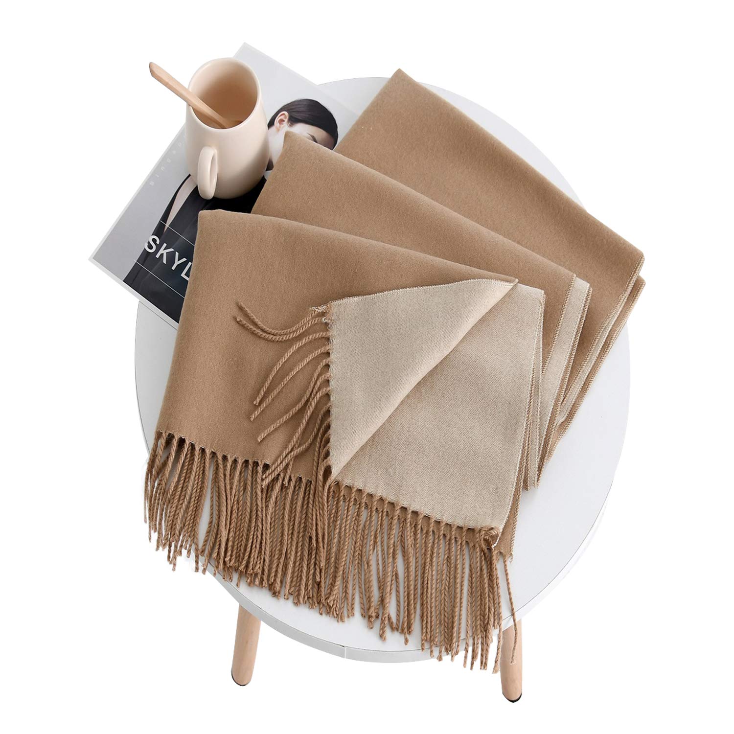 2 Tone Shawl Oversized Wrap Winter Warm Scarf cape Outdoor/Home/Office Unisex 2 Tone Shawl Oversized Wrap Winter Warm Scarf cape Outdoor/Home/Office Unisex