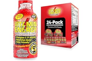 VITAMIN ENERGY (24 Pack) VitaminEnergy™ Keto Energy Shot, Focus+, Zero Sugar Energy Shot Vitamin Drink, Energy Lasts up to 7+ Hours, Packed with BCAAs & COQ10, Keto-Friendly, 0 Sugar, Focus+, Each 1.93 fl oz.