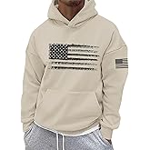 Sulayesh American USA Flag Hoodie for Men Patriotic Vintage Graphic Hooded Sweatshirts Long Sleeve Pocket Pullover Tops