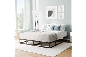 Bednowitz Full Size Box Spring，5 Inch Low Profile Metal Boxspring with Non-Slip Fabric Bed Cover, Sturdy Heavy Duty Steel Structure Bed Base, Noise-Free Mattress Foundation, Easy Assembly，Black