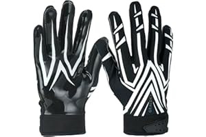 Graloky Football Gloves Men Women Boys, Youth Adult Football Receiver Gloves, Ultra Sticky Silicone Palm Tacky Grip Football Gloves, Enhanced Performance White Football Gloves