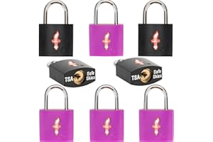 DWOYOW 8 Pack 11/12 Inch Wide TSA Luggage Lock for Suitcases, Gun Cases & Travel Bags - Solid Brass Security Lock with Colored Shell (8 Colors: Black/Juice)