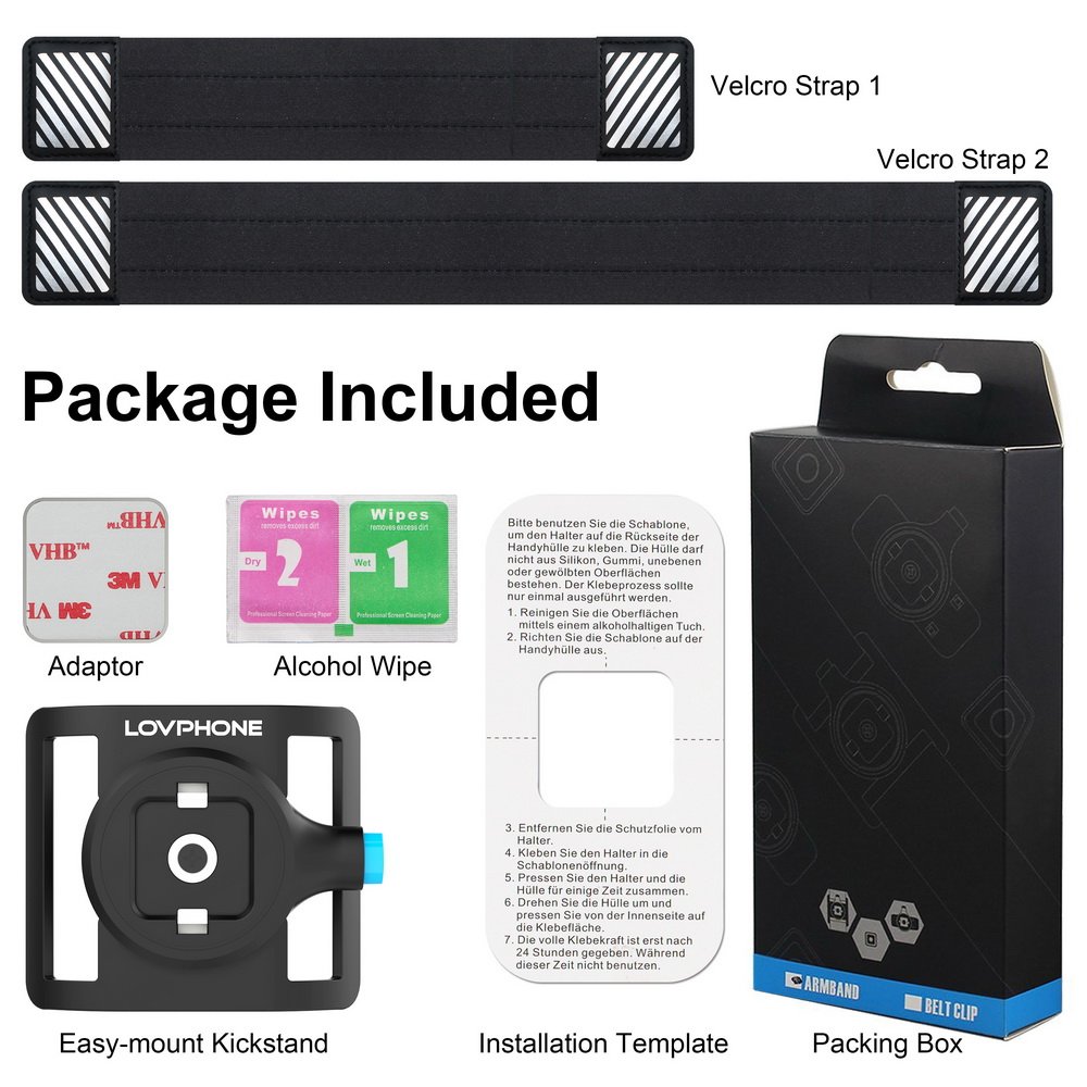 LOVPHONE Running Armband, Sport Exercise Armband with Magnetic Quick Installation and Two Size Adjustable Velcro Straps for iPhone X/8/8 Plus/7/7 Plus/6/6s, Samsung Note 8/S8/S7 Edge