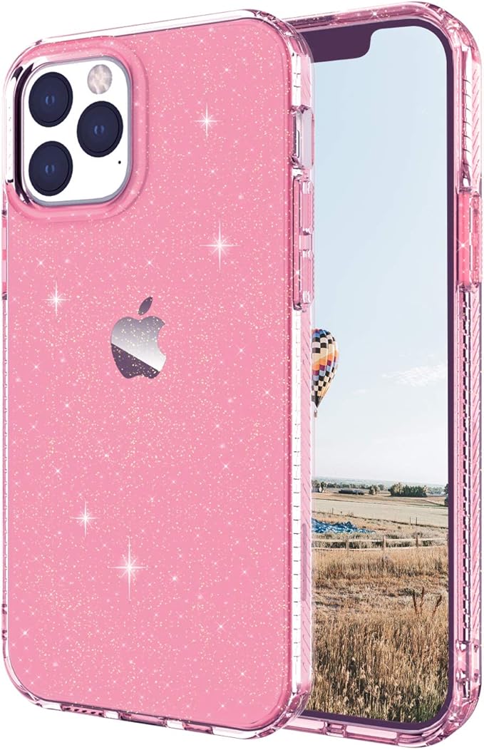 Azzsy Compatible With Iphone 12 Pro Max Case 6 7 Inch Clear Glitter Anti Scratch Shockproof Protective Case Rose Gold Amazon Sg Electronics