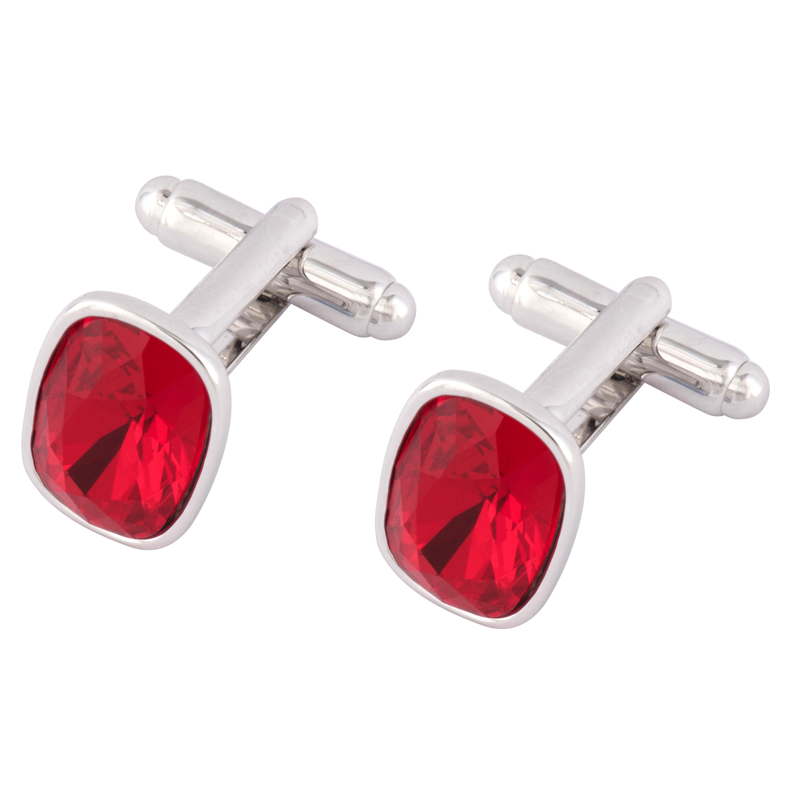 Cufflinks with Ruby Red Swarovski Crystals - Ideal Gift for Men - Comes In Gift Box - Wedding, Business, Gift, Dad, Father, Son