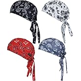 Kninmdor Do Rags Cycling Caps Helmet Liner Doo Rag Motorcycle Bandana Hat Sweat Liner Skull Caps Dew Rags for Men and Women