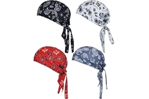 Kninmdor Do Rags Cycling Caps Helmet Liner Doo Rag Motorcycle Bandana Hat Sweat Liner Skull Caps Dew Rags for Men and Women