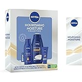 NIVEA Skin Care Set For Her, Nourishing Body Wash, Moisturizing Body Lotion, Lip Balm Stick with Shea Butter, & Hand Cream, 4 Piece Gift Set