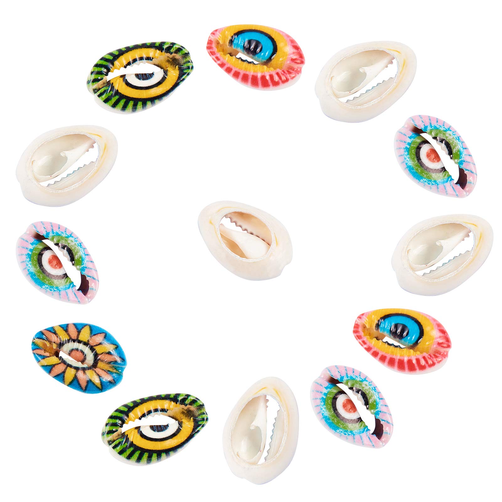 NBEADS 50 Pcs Natural Cowrie Shell Beads Undrilled Seashell Beads Beach Seashell Charms for DIY Summer Ocean Craft Jewelry Making Wedding Party Home Decor