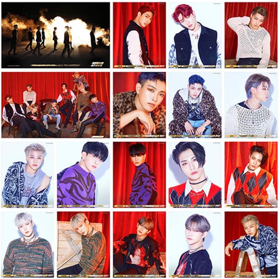 SosoJustgo2 18 Pcs Fashion Kpop ATEEZ Mini Album Spring Memorize Official Original selected photocard Lomo Cards Set Novelty Souvenir Accessories Fans Gift Kit(Set02 18Pcs)