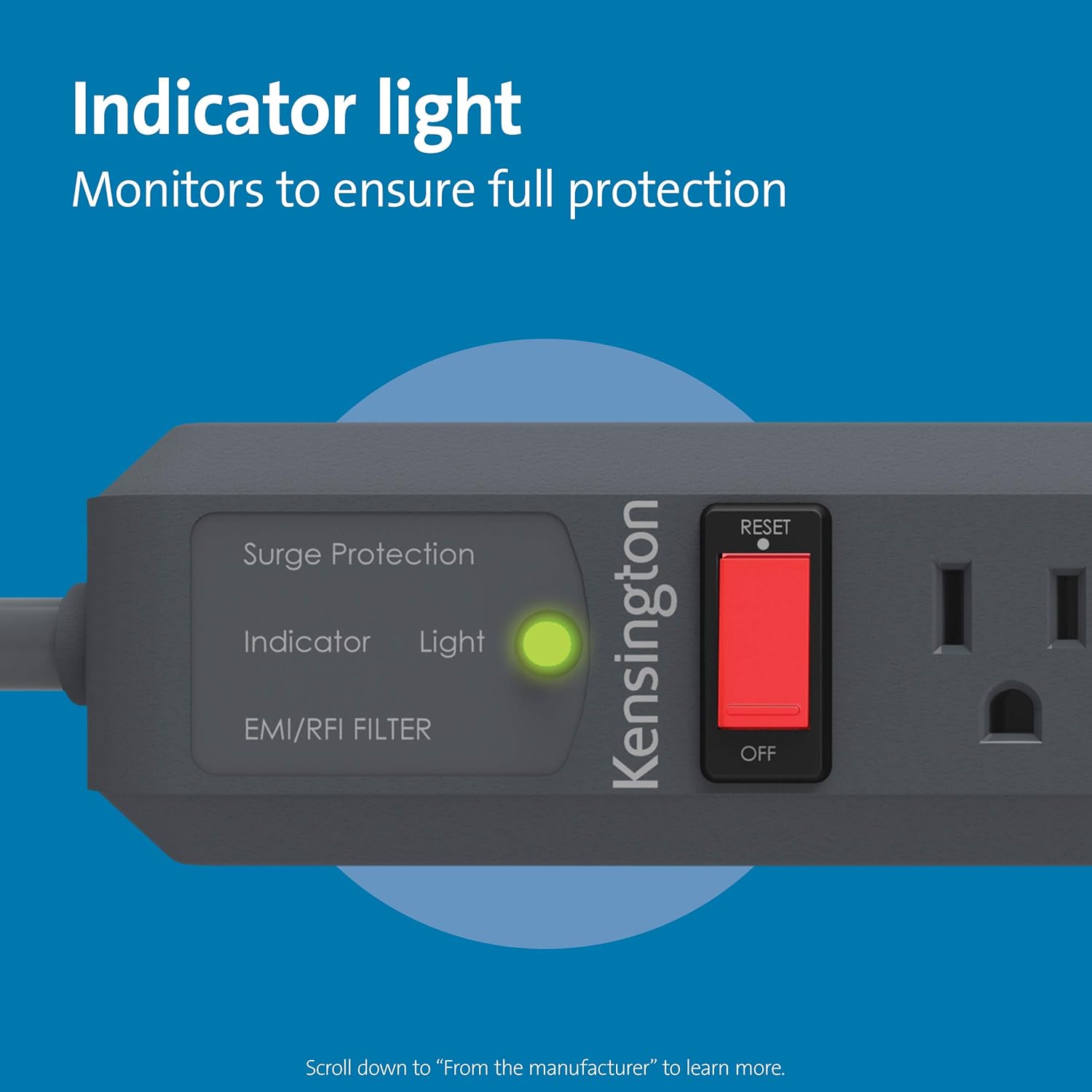 Kensington Guardian 6 Outlet, 15-Foot Cord, & 540 Joules Premium Surge Protector (K38215NA): Home Audio & Theater